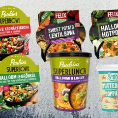 Här är en samling av färdiga måltider som erbjuder bra frysmat. Paulúns Superbowl med paprika och kronärtskocka, Halloumi & grönkål, samt Superlunch med halloumi & linser. Felix Veggie har Sweet Potato Lentil Bowl och Halloumi Hotpot. Spoons Butternut-...