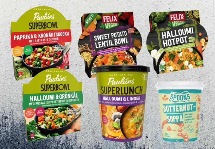 Här är en samling av färdiga måltider som erbjuder bra frysmat. Paulúns Superbowl med paprika och kronärtskocka, Halloumi & grönkål, samt Superlunch med halloumi & linser. Felix Veggie har Sweet Potato Lentil Bowl och Halloumi Hotpot. Spoons Butternut-...