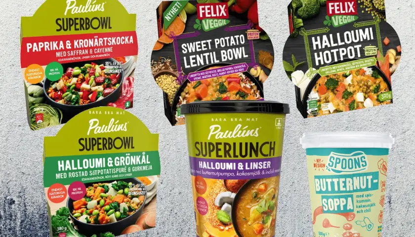 Här är en samling av färdiga måltider som erbjuder bra frysmat. Paulúns Superbowl med paprika och kronärtskocka, Halloumi & grönkål, samt Superlunch med halloumi & linser. Felix Veggie har Sweet Potato Lentil Bowl och Halloumi Hotpot. Spoons Butternut-...