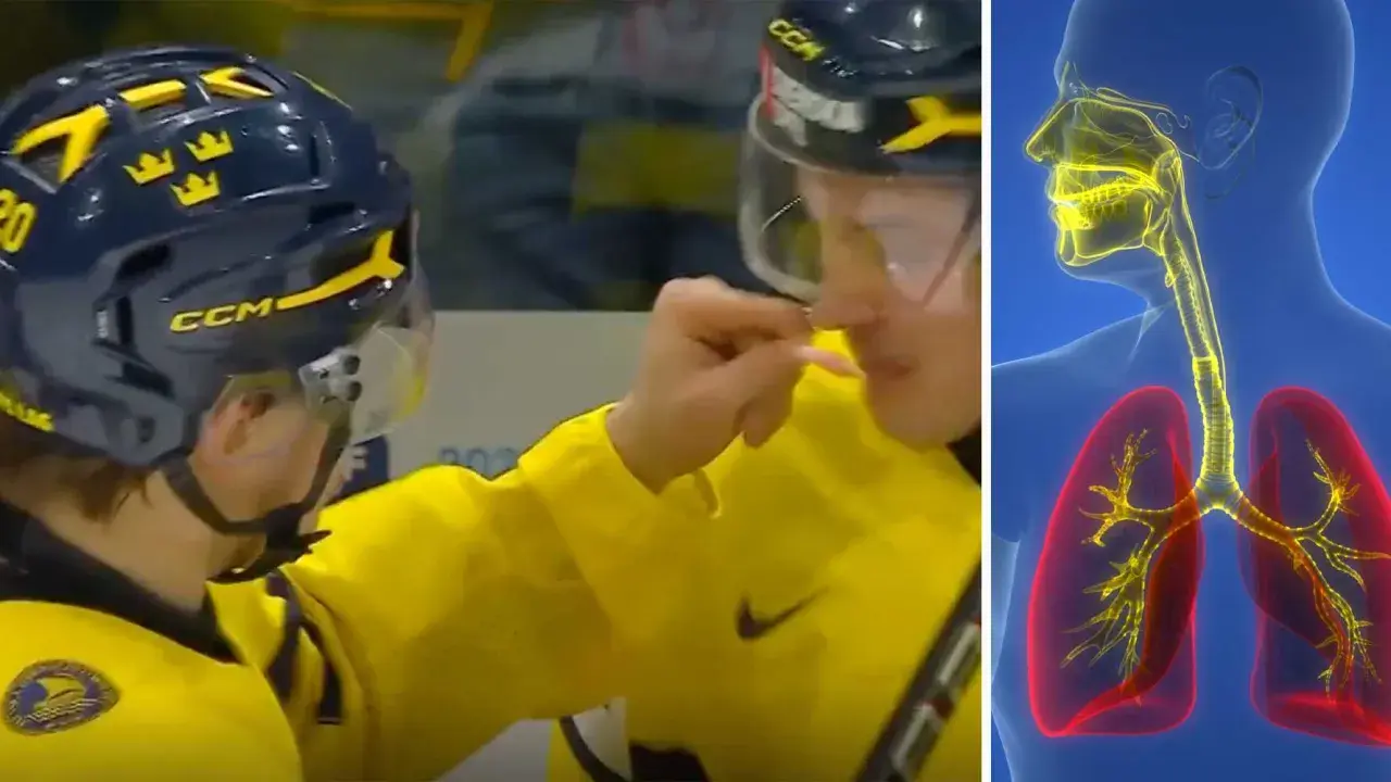 Ishockey spelare använder luktsalt. Det kan vara farligt för lungorna.