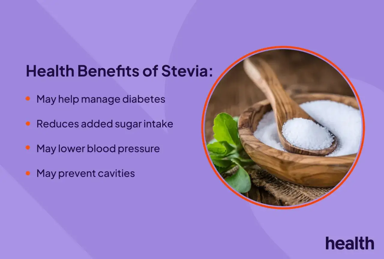 H&auml;lsof&ouml;rdelar med stevia: kan hj&auml;lpa diabetes, minska sockerintag, s&auml;nka blodtryck. Trots f&ouml;rdelar, fundera p&aring; om stevia farligt.